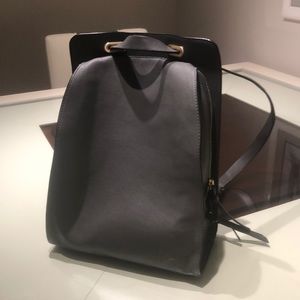 Zara Grey leather mini backpack
